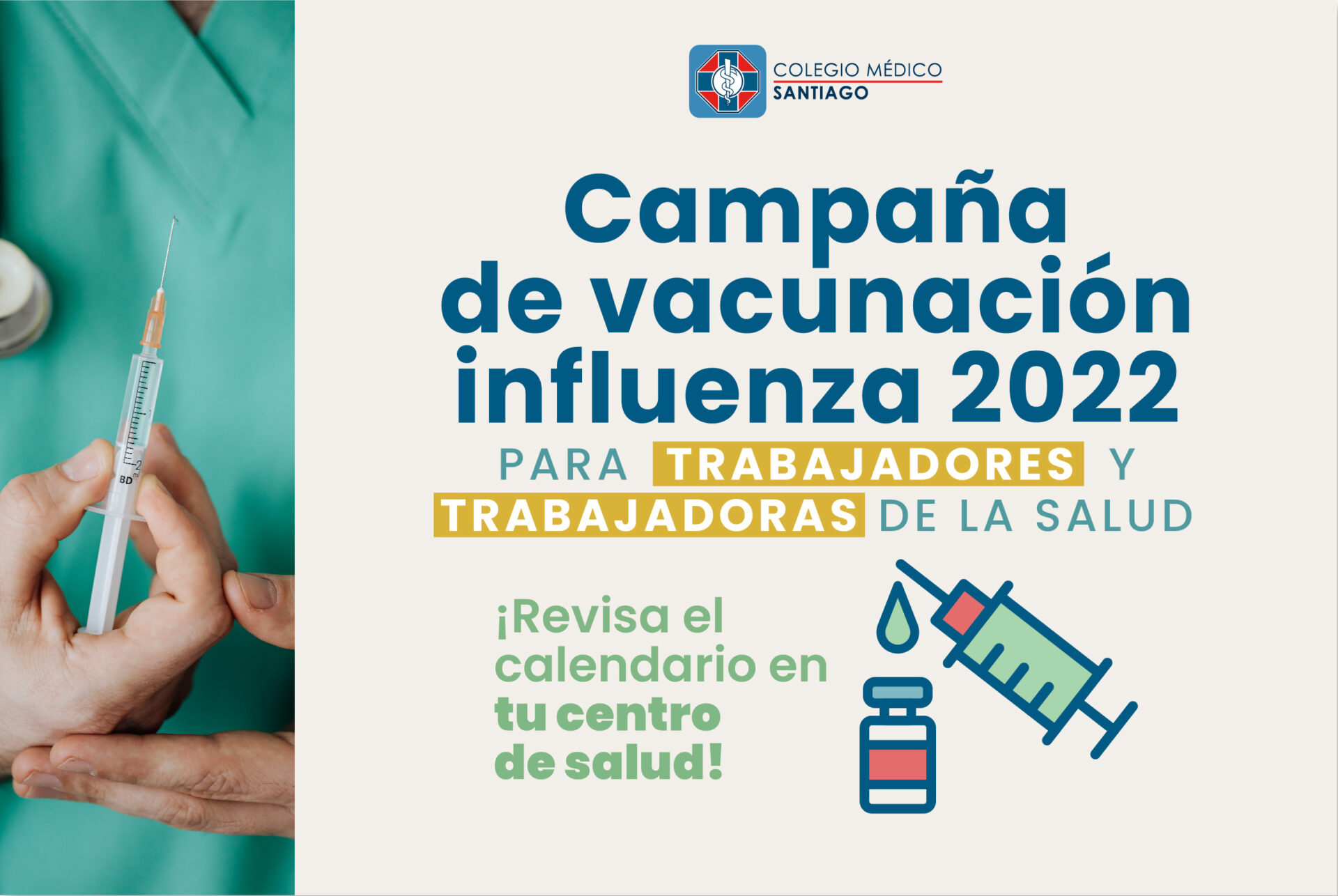 Campaña de vacunación influenza 2022 para trabajadores y trabajadoras